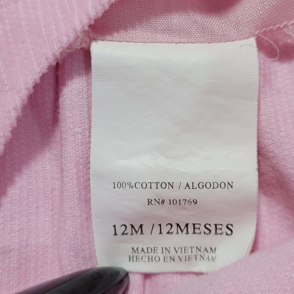 Christmas Jumper Dress Girls Sz 12 mths Pink Corduroy Embroidered Winter Skating - Picture 12 of 13